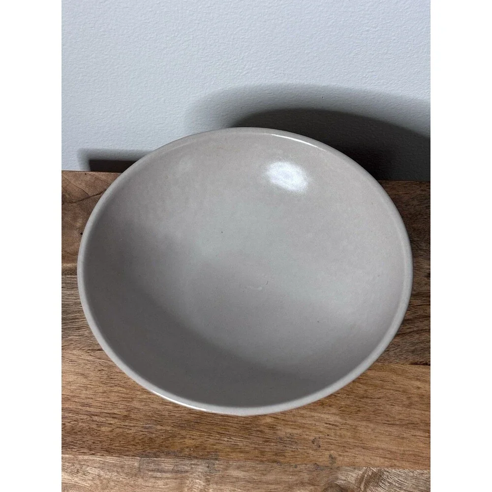 Leanne Ford Crate Barrel Pedestal Bowl Clay Modern Centerpiece Craft Shop Beige